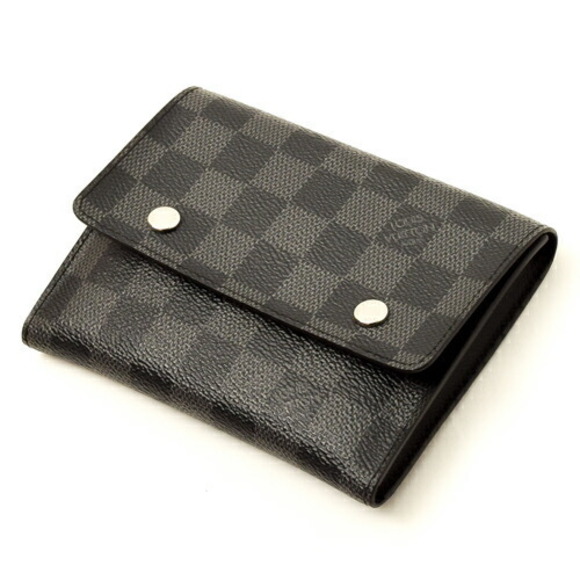 Louis Vuitton Portefeuille Graphite Wallet Card Case Leather Black - Picture 4 of 7